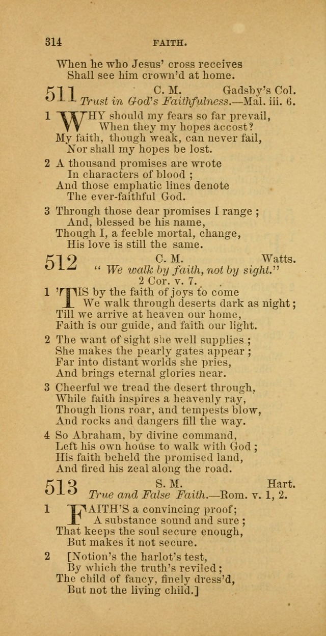 The Baptist Hymn Book: comprising a large and choice collection of psalms, hymns and spiritual songs, adapted to the faith and order of the Old School, or Primitive Baptists (2nd stereotype Ed.) page 316