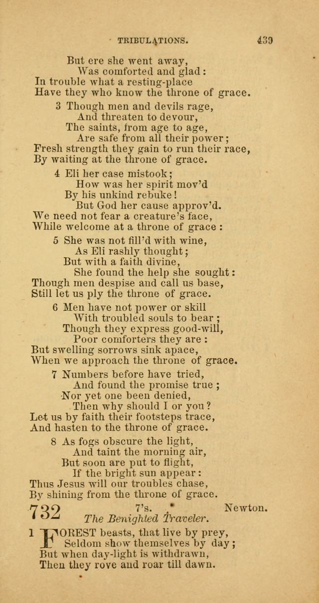 The Baptist Hymn Book: comprising a large and choice collection of psalms, hymns and spiritual songs, adapted to the faith and order of the Old School, or Primitive Baptists (2nd stereotype Ed.) page 441