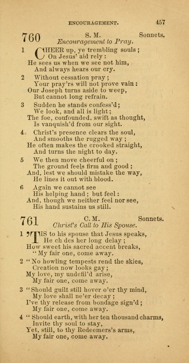The Baptist Hymn Book: comprising a large and choice collection of psalms, hymns and spiritual songs, adapted to the faith and order of the Old School, or Primitive Baptists (2nd stereotype Ed.) page 459
