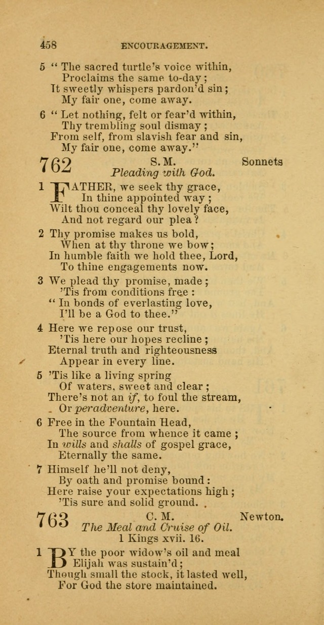 The Baptist Hymn Book: comprising a large and choice collection of psalms, hymns and spiritual songs, adapted to the faith and order of the Old School, or Primitive Baptists (2nd stereotype Ed.) page 460