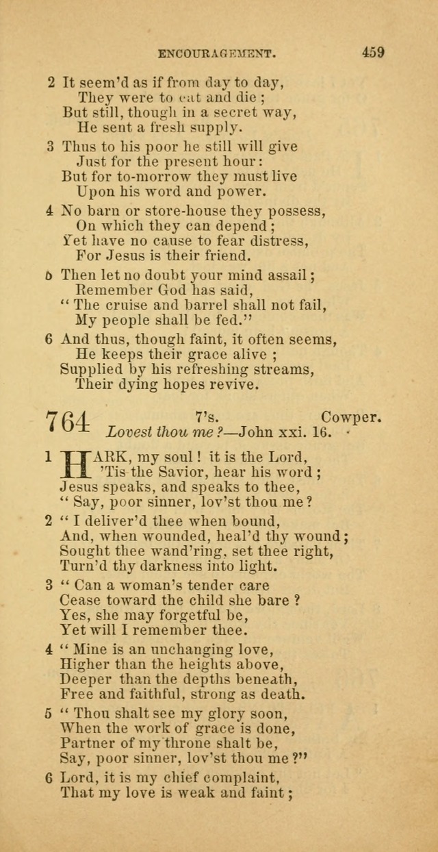The Baptist Hymn Book: comprising a large and choice collection of psalms, hymns and spiritual songs, adapted to the faith and order of the Old School, or Primitive Baptists (2nd stereotype Ed.) page 461
