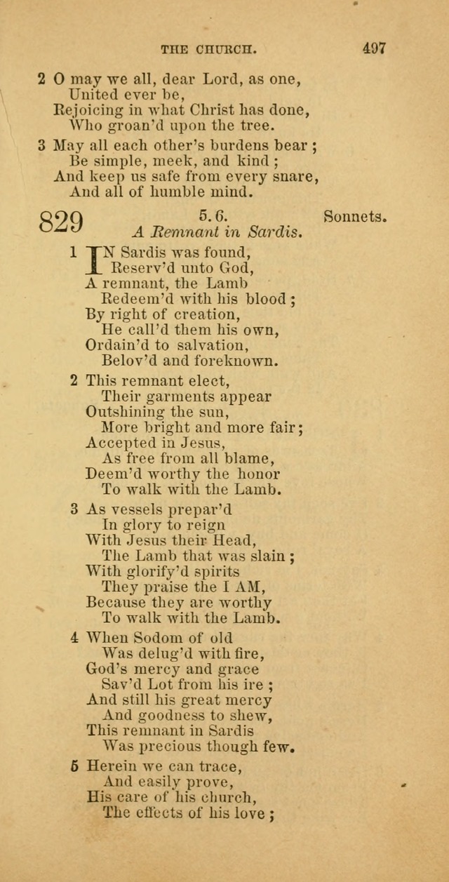 The Baptist Hymn Book: comprising a large and choice collection of psalms, hymns and spiritual songs, adapted to the faith and order of the Old School, or Primitive Baptists (2nd stereotype Ed.) page 499