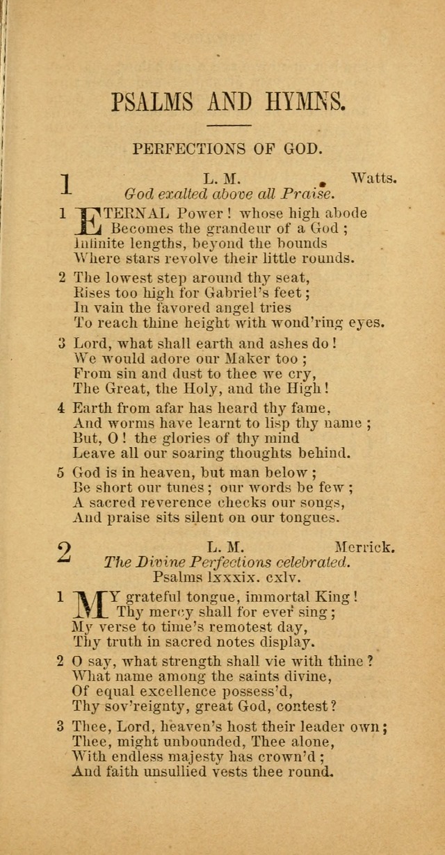 The Baptist Hymn Book: comprising a large and choice collection of psalms, hymns and spiritual songs, adapted to the faith and order of the Old School, or Primitive Baptists (2nd stereotype Ed.) page 5