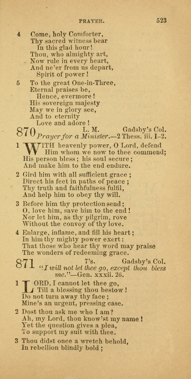 The Baptist Hymn Book: comprising a large and choice collection of psalms, hymns and spiritual songs, adapted to the faith and order of the Old School, or Primitive Baptists (2nd stereotype Ed.) page 525