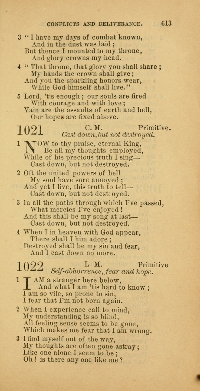 The Baptist Hymn Book: comprising a large and choice collection of psalms, hymns and spiritual songs, adapted to the faith and order of the Old School, or Primitive Baptists (2nd stereotype Ed.) page 615