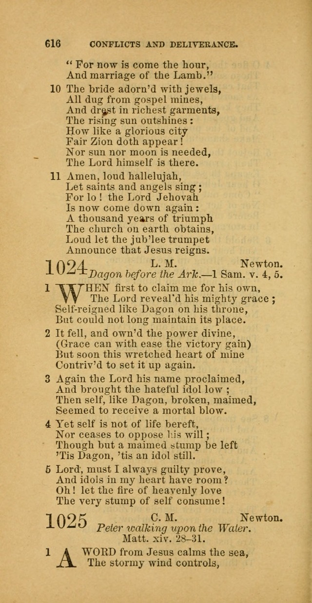 The Baptist Hymn Book: comprising a large and choice collection of psalms, hymns and spiritual songs, adapted to the faith and order of the Old School, or Primitive Baptists (2nd stereotype Ed.) page 618