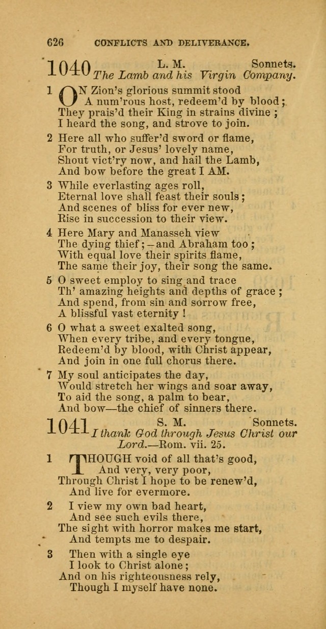 The Baptist Hymn Book: comprising a large and choice collection of psalms, hymns and spiritual songs, adapted to the faith and order of the Old School, or Primitive Baptists (2nd stereotype Ed.) page 628