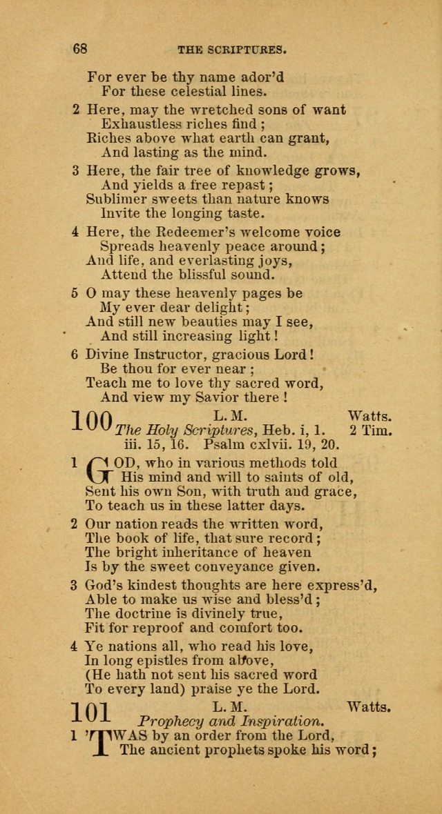 The Baptist Hymn Book: comprising a large and choice collection of psalms, hymns and spiritual songs, adapted to the faith and order of the Old School, or Primitive Baptists (2nd stereotype Ed.) page 68