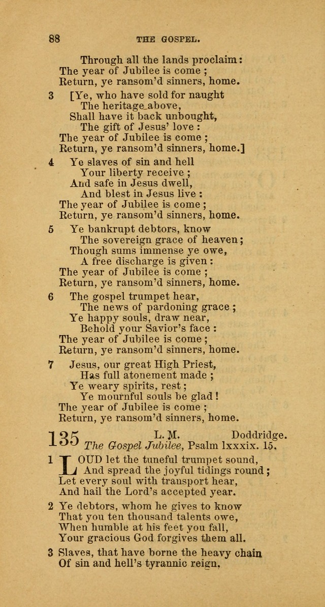 The Baptist Hymn Book: comprising a large and choice collection of psalms, hymns and spiritual songs, adapted to the faith and order of the Old School, or Primitive Baptists (2nd stereotype Ed.) page 88