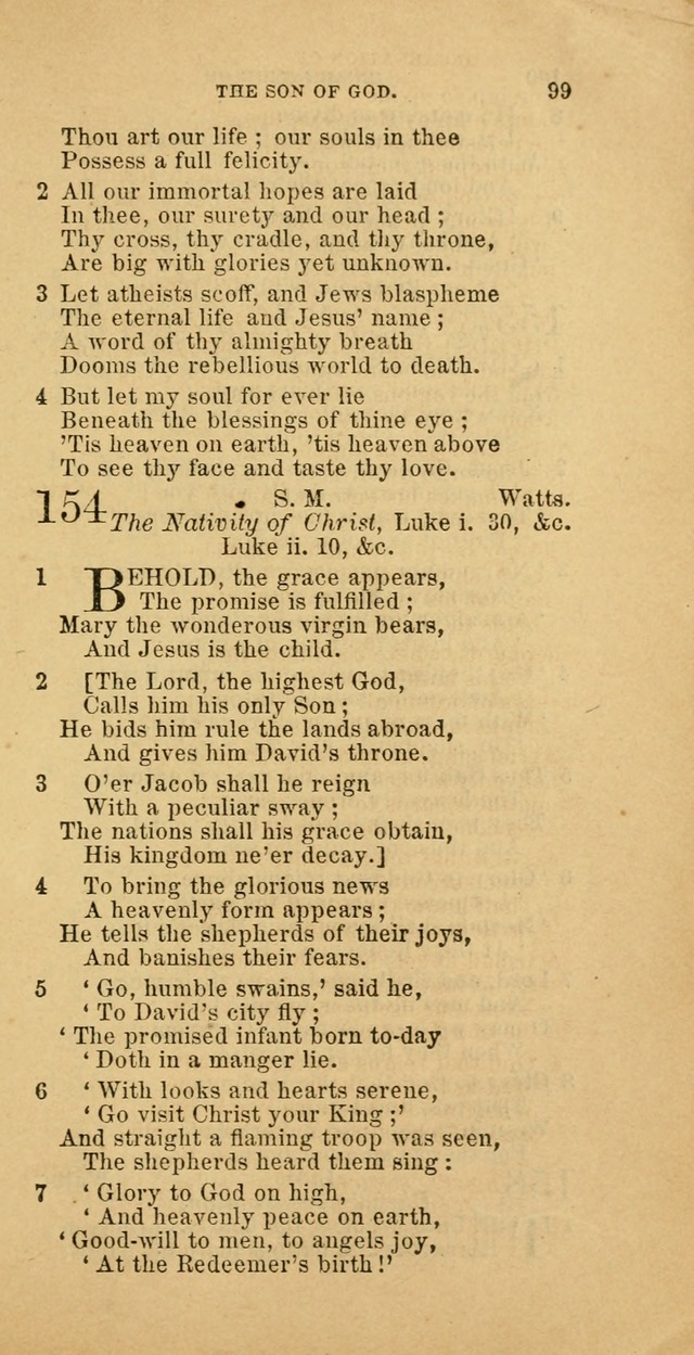 The Baptist Hymn Book: comprising a large and choice collection of psalms, hymns and spiritual songs, adapted to the faith and order of the Old School, or Primitive Baptists (2nd stereotype Ed.) page 99