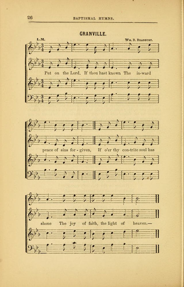 Baptismal Harmonies: or, Baptismal Hymns: prepared with special reference to the design and singifcancy of the ordinance, in its relation to the work of Christ and the experience and profession of... page 27