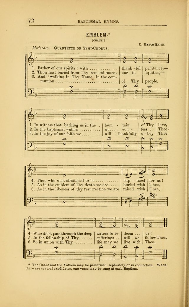 Baptismal Harmonies: or, Baptismal Hymns: prepared with special reference to the design and singifcancy of the ordinance, in its relation to the work of Christ and the experience and profession of... page 73