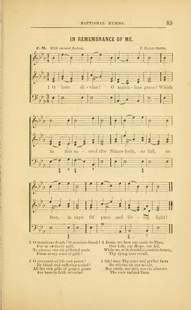 Baptismal Harmonies: or, Baptismal Hymns: prepared with special reference to the design and singifcancy of the ordinance, in its relation to the work of Christ and the experience and profession of... page 86