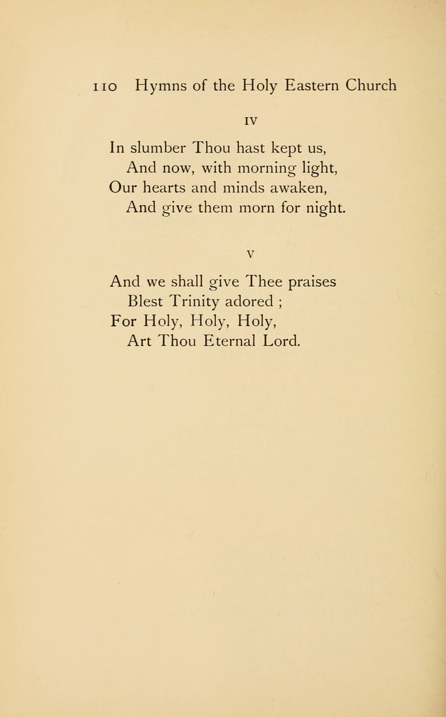 Hymns of the Holy Eastern Church: translated from the service books with introductory chapters on the history, doctrine, and worship of the church page 110