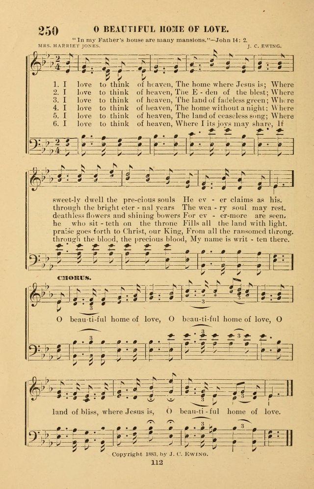 The Brethren Hymnody: with tunes for the sanctuary, Sunday-school, prayer meeting and home circle page 112