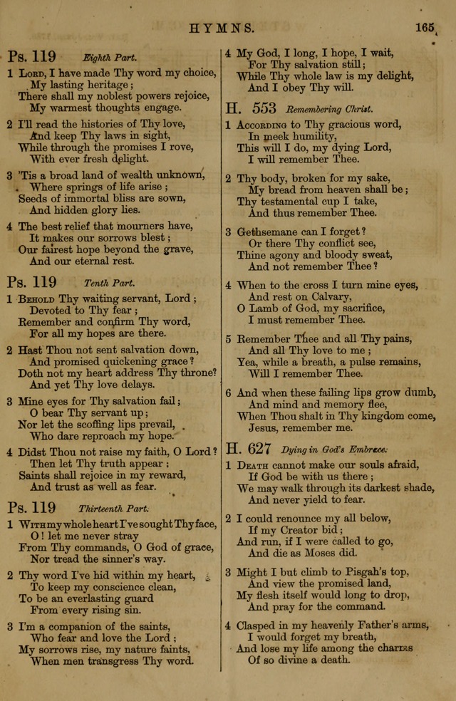 Book of Hymns and Tunes, comprising the psalms and hymns for the worship of God, approved by the general assembly of 1866, arranged with appropriate tunes... by authority of the assembly of 1873 page 161