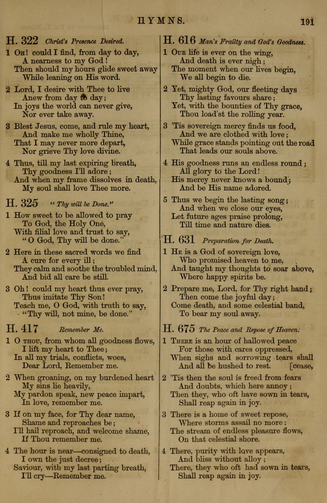 Book of Hymns and Tunes, comprising the psalms and hymns for the worship of God, approved by the general assembly of 1866, arranged with appropriate tunes... by authority of the assembly of 1873 page 189