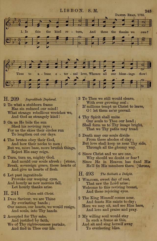 Book of Hymns and Tunes, comprising the psalms and hymns for the worship of God, approved by the general assembly of 1866, arranged with appropriate tunes... by authority of the assembly of 1873 page 241