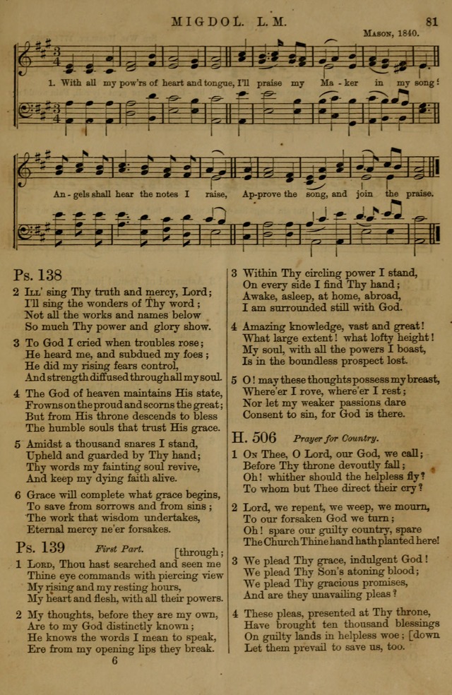 Book of Hymns and Tunes, comprising the psalms and hymns for the worship of God, approved by the general assembly of 1866, arranged with appropriate tunes... by authority of the assembly of 1873 page 77