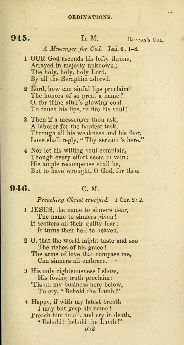 The Baptist Psalmody: a selection of hymns for the worship of God page 573