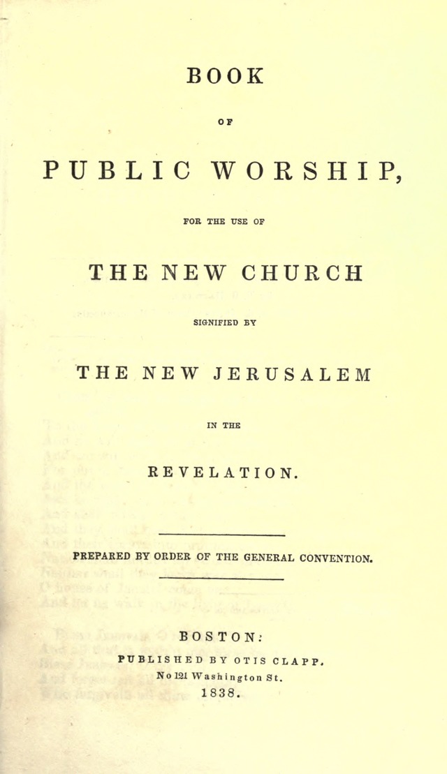 Book of Public Worship, for the Use of The New Church signified by the New Jerusalem in the Revelation page viii
