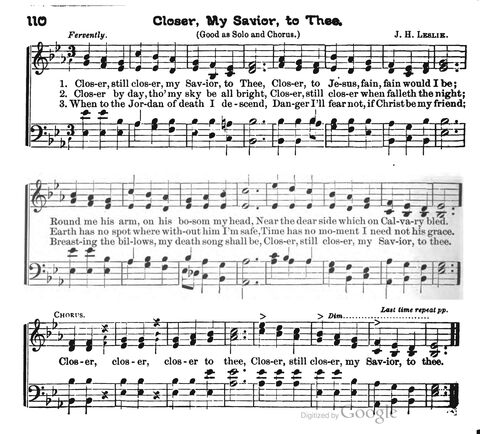 Beautiful Songs; a new and choice collection of songs for the sunday school. Also, a responsive service for each month in the year page 110