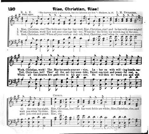 Beautiful Songs; a new and choice collection of songs for the sunday school. Also, a responsive service for each month in the year page 120