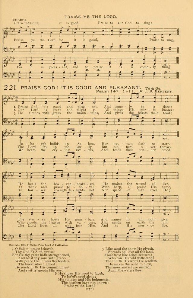 Bible Songs: consisting of selections from the Psalms set to music suitable for Sabbath Schools, prayer meetings, etc. page 171