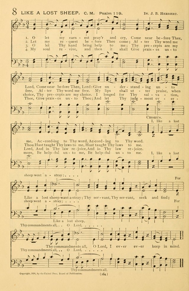 Bible Songs: consisting of selections from the Psalms set to music suitable for Sabbath Schools, prayer meetings, etc. page 184