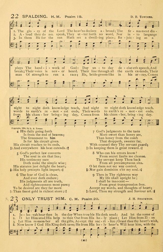 Bible Songs: consisting of selections from the Psalms set to music suitable for Sabbath Schools, prayer meetings, etc. page 20
