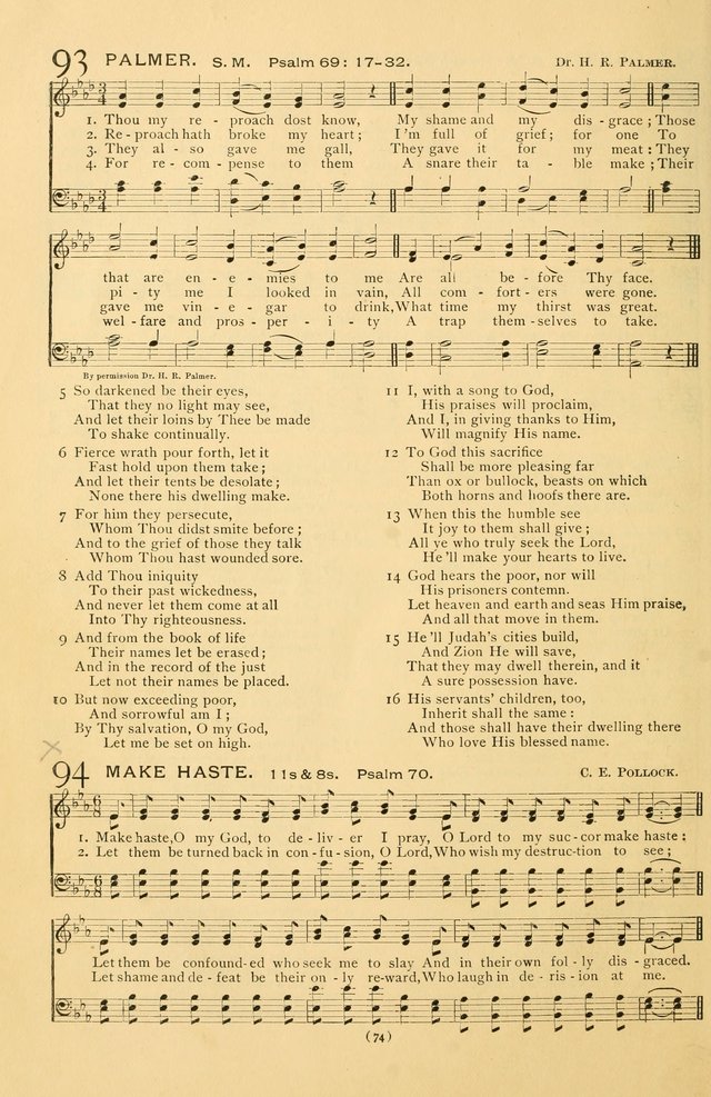 Bible Songs: consisting of selections from the Psalms set to music suitable for Sabbath Schools, prayer meetings, etc. page 74