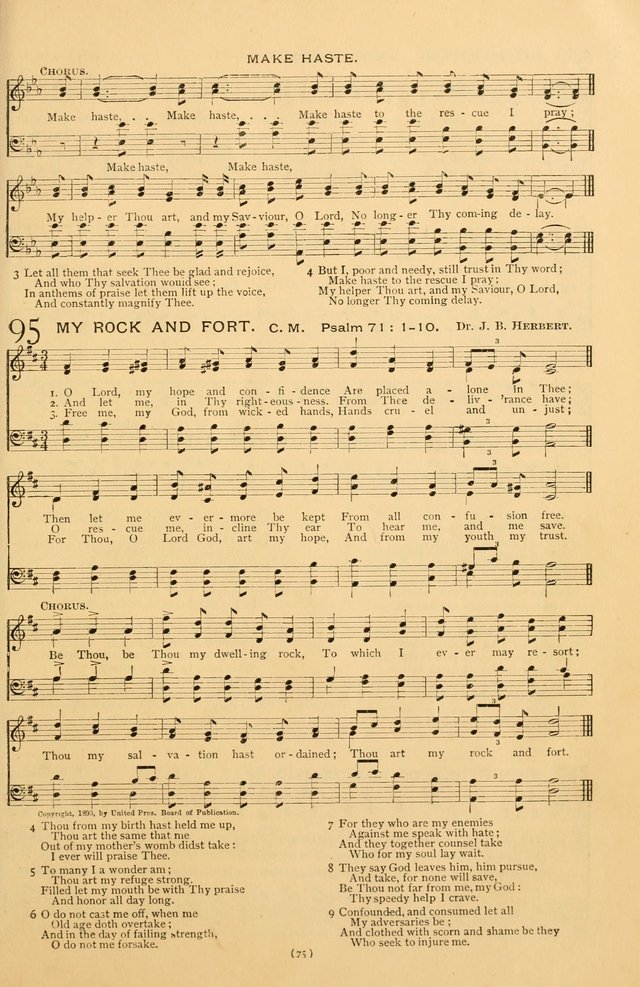 Bible Songs: consisting of selections from the Psalms set to music suitable for Sabbath Schools, prayer meetings, etc. page 75