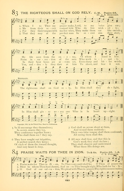Bible Songs: consisting of selections from the Psalms set to music suitable for Sabbath Schools, prayer meetings, etc. page 62