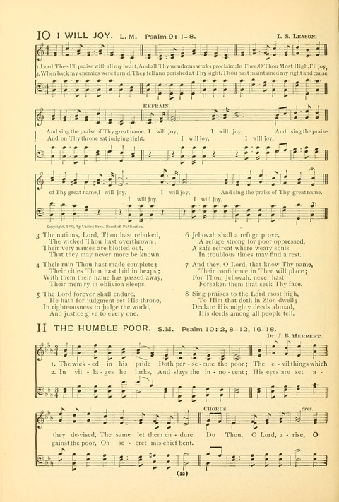 Bible Songs: consisting of selections from the Psalms set to music suitable for Sabbath Schools, prayer meetings, etc. page 8