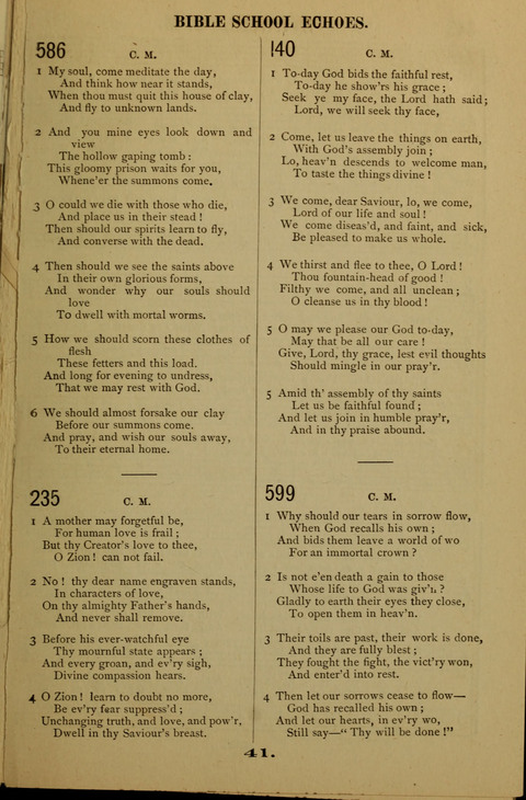 Bible School Echoes, and Sacred Hymns page 41
