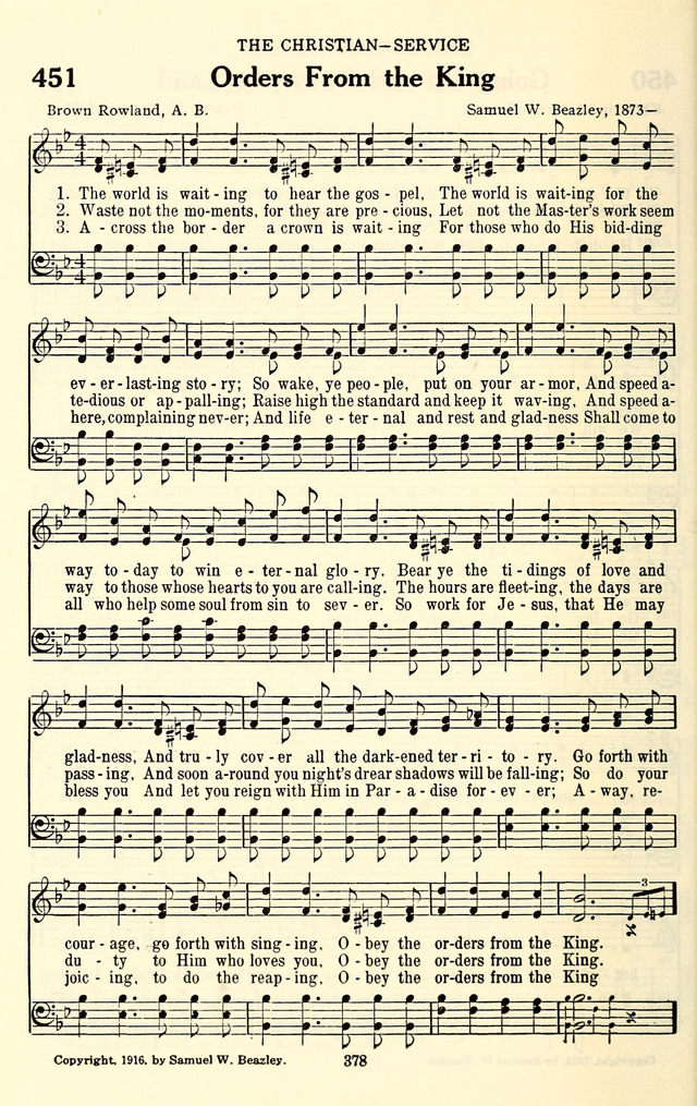 The Baptist Standard Hymnal: with responsive readings: a new book for all services page 370