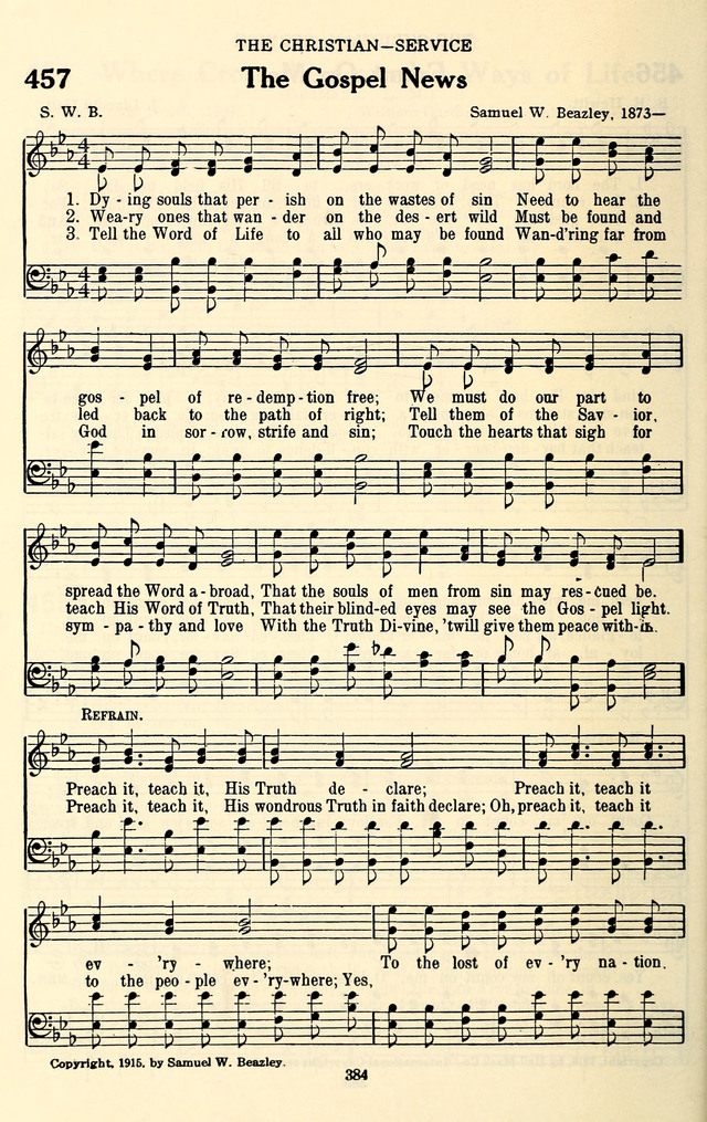 The Baptist Standard Hymnal: with responsive readings: a new book for all services page 376