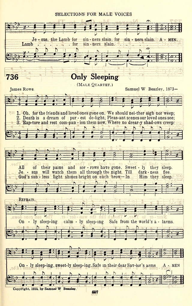 The Baptist Standard Hymnal: with responsive readings: a new book for all services page 599