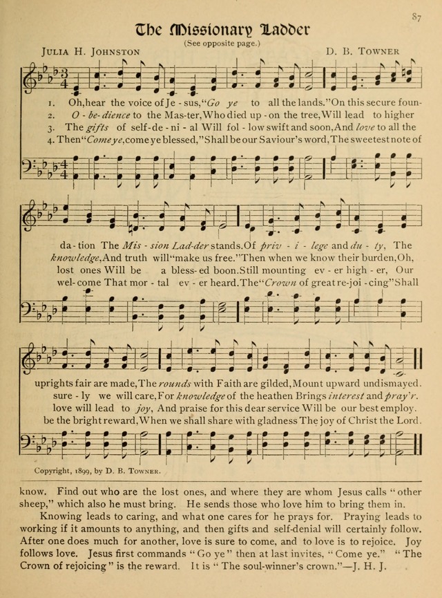 Bible Study Songs: for junior societies, junior and primary Sunday schools page 87