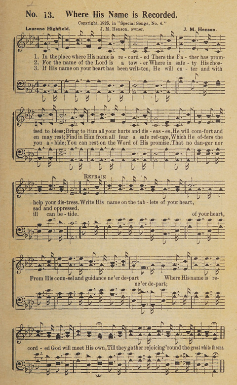 Beth-el Bells: a book of gospel songs for all christian work and worship page 13