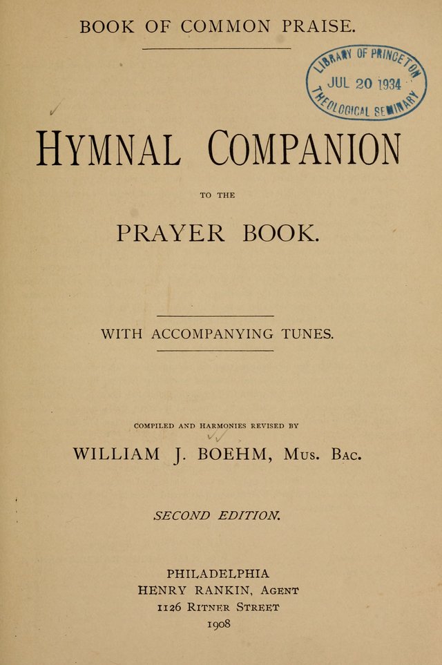 Hymnal Companion to the Prayer Book with Accompanying Tunes (Second Edition) page v