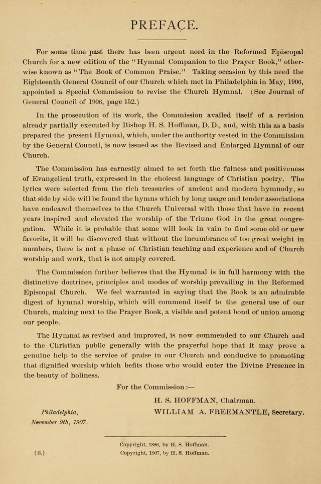 Hymnal Companion to the Prayer Book with Accompanying Tunes (Second Edition) page vi