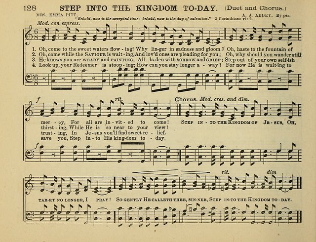 The Banner of Victory: a choice selection of songs, duets, quartets, and choruses, for Sunday schools, prayer and praise meetings, and the fireside page 128