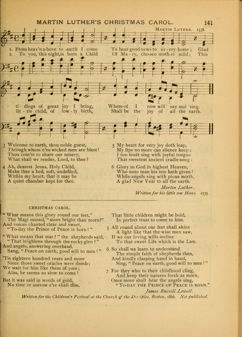 The Carol: a book of religious songs for the Sunday school and the home page 141