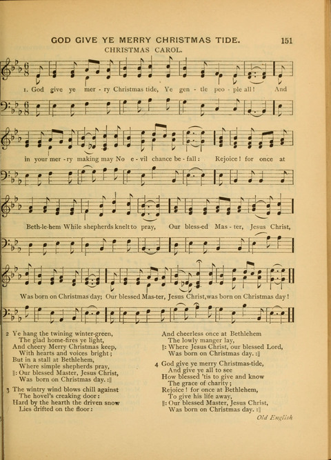The Carol: a book of religious songs for the Sunday school and the home page 151