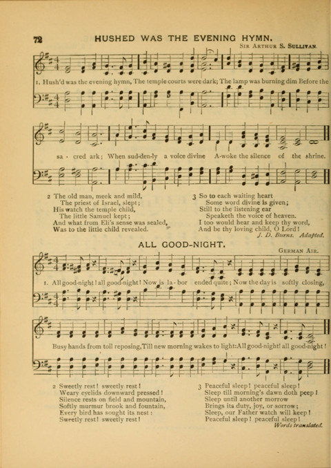 The Carol: a book of religious songs for the Sunday school and the home page 72