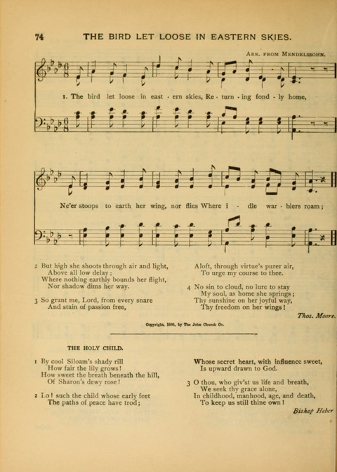 The Carol: a book of religious songs for the Sunday school and the home page 74