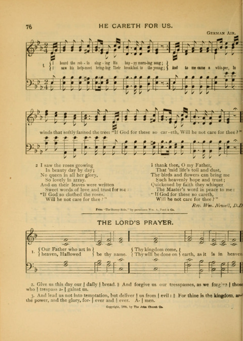 The Carol: a book of religious songs for the Sunday school and the home page 76