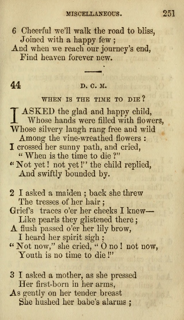 The Chorus: or, a collection of choruses and hymns, selected and original, adapted especially to the class-room, and to meetings for prayer and Christian conference (7th ed., Imp. and Enl.) page 251