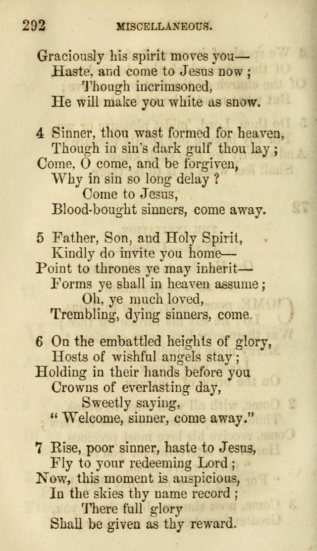 The Chorus: or, a collection of choruses and hymns, selected and original, adapted especially to the class-room, and to meetings for prayer and Christian conference (7th ed., Imp. and Enl.) page 292